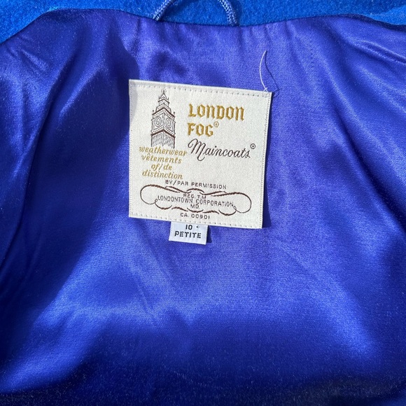 London Fog Maincoats Royal Blue Wool Vintage Coat - Picture 7 of 8
